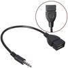 Car Audio AUX 3.5mm Male To USB 2.0 Type A Female Converter Adapter Cable Automotive Interior Accessories