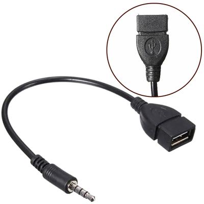 Автомобильный аудио AUX 3,5 мм штекер к USB 2.0 тип A гнездо конвертер адаптер кабель автомобильные аксессуары для интерьера