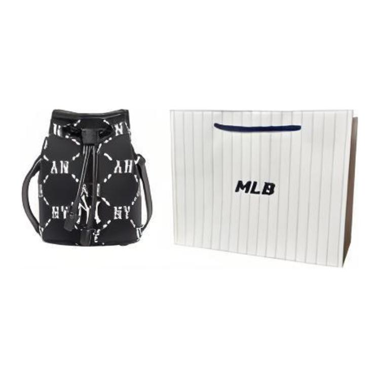 MLB Коллекция Monogram Искусственная кожа Сумка-ведро, Сумка на плечо, Сумка через плечо Обычная Унисекс Черный Повседневная
