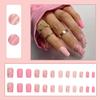 24 шт., короткие квадратные накладные ногти, искусственные французские накладные ногти с блестящим телесным дизайном, принадлежности для дизайна ногтей «сделай сам»