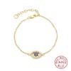Best Selling S925 Sterling Silver Mini Zircon Classic Devil'S Eye Bracelet Couple Lover Bracelet