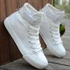 Men Shoes High Top White Canvas Shoe 2025 Summer New Mens Sneakers Fashion Breathable Canvas Sneakers Non-slip Flat Casual Shoes