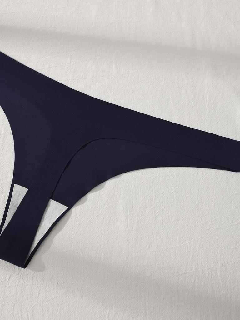 7Pcs/Set Seamless Underwear Low-Rise Panties Ice Silk Women Thongs Sexy Solid Bikini Female Stretch Lingerie Plus Size XL-4XL