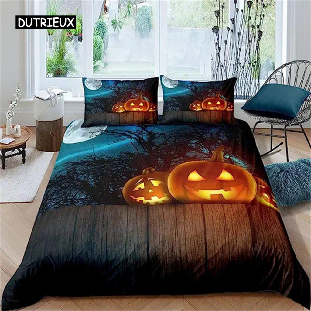 Пододеяльник Дерево Хэллоуин Ужас Тема Одеяло Чехол Готический Жуткий Пододеяльник Подростки Мужчины Серый Дерево Ужас Домашнее Украшение