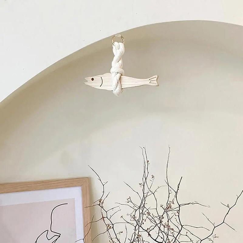 Fish Car Ornament Pollack Wall Art Hangable Wooden Door Pendant With Bell Hangable For Wall Door Wall Art Door Decoration