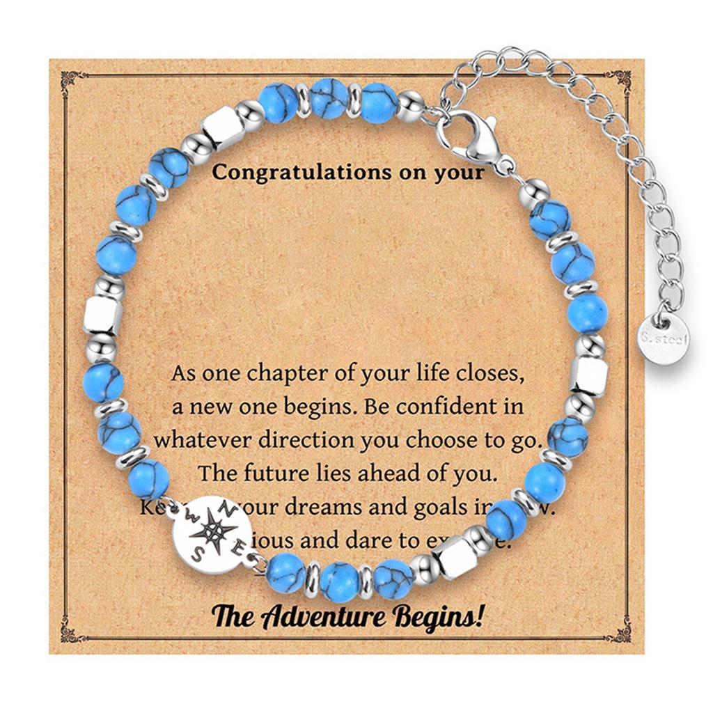 Stainless Steel Beaded Bracelet for Graduation Season Stylish and Practical Wristband Perfect Gift for Any Occasion