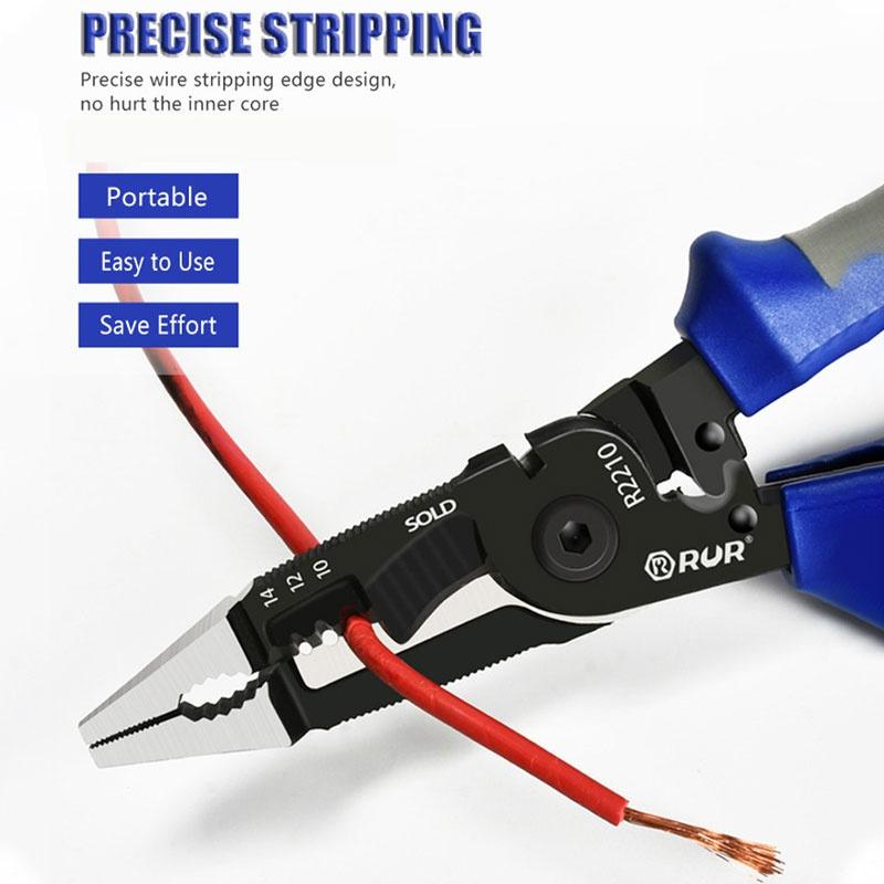 Резак для зачистки проводов, щипцы, многофункциональные плоскогубцы, клещи для зачистки кабеля, зажим 6 в 1, зажимной инструмент для электриков, ремонт, ручной инструмент