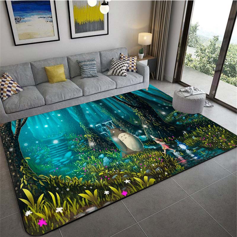 Japanese Amime My Neighbor Totoro Cartoon Floor Mats Bedroom Living Room Soft Carpet Non-slip Area Rug
