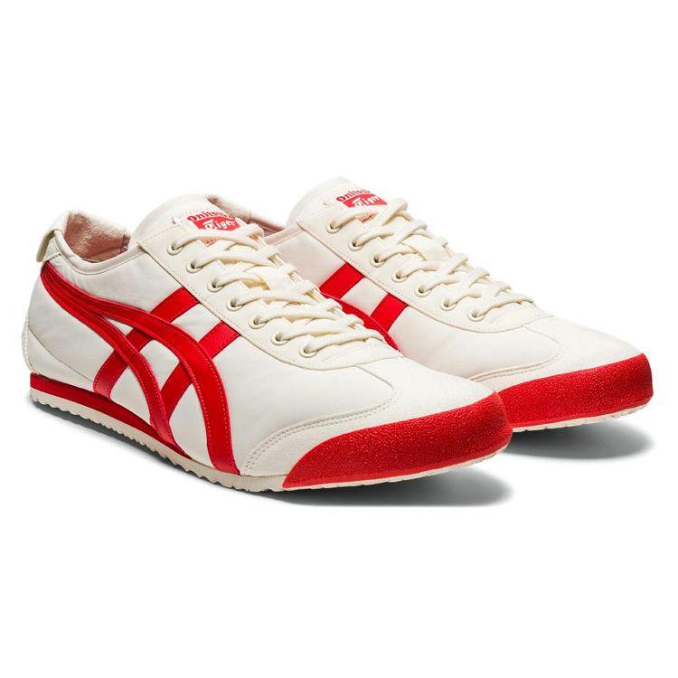 ONITSUKA TIGER MEXICO 66 Кремовый Огненно-красный Унисекс Низкие Нейлоновые Ретро Кроссовки для Lifestyle 1183B497-101