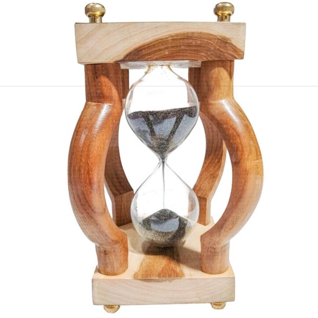 Personalized 10 Min Wooden Sand Timer Hourglass Timer with Chess(Square Base, Gray)- Wooden Home & Office Decoration, Christmas Decor