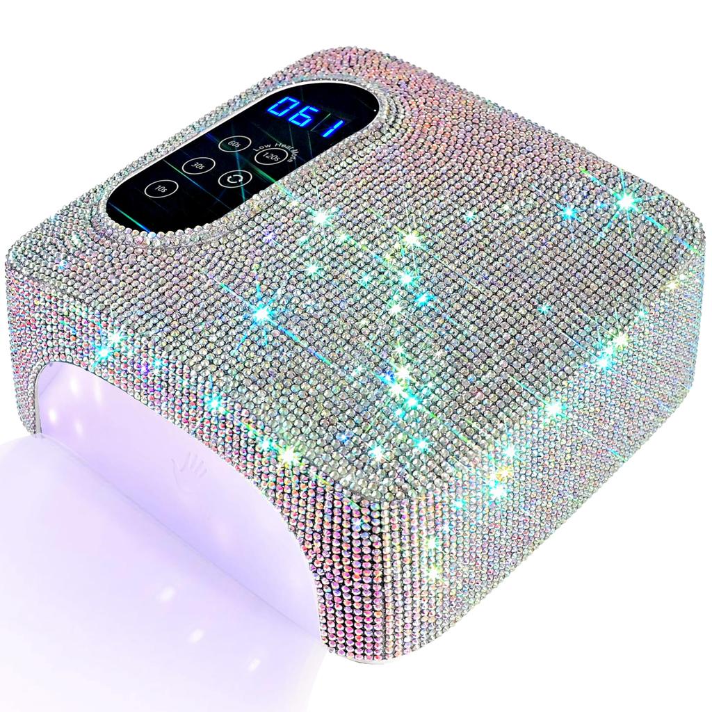Rechargeable UV LED Nail Lamp 72W Wireless Nail Dryer with Crystals Professional UV Cabin for Gel Nails Dryer Manicure Lamp