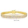 ouble Row 3mm Iced Out Tennis Bracelet Hip Hop Cubic Zirconia Gold Silver Plated Brass Link Bangle for Men Women Gift