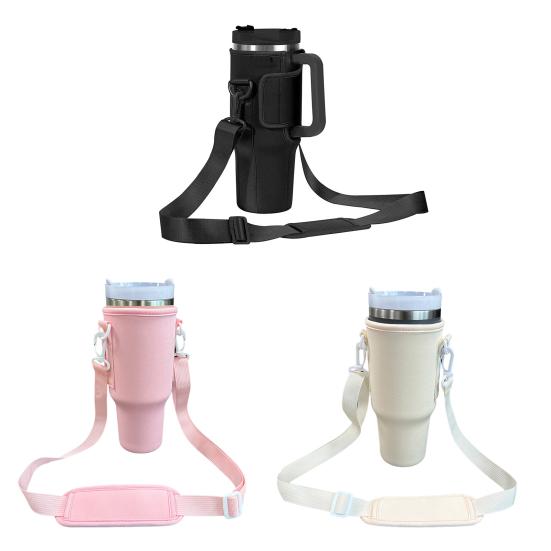 Water Bottle Carrier Bag Holder Adjustable Shoulder Strap Cup Sleeve Tumbler 30/40 Oz Water Bottle Sling Bag Sleeve Holder Carrier