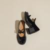 French Retro High-heeled Mary Jane Shoes Women's Spring and Summer New Light-mouth Bow Single Shoes Women's Round Head Thick-heeled Small Leather