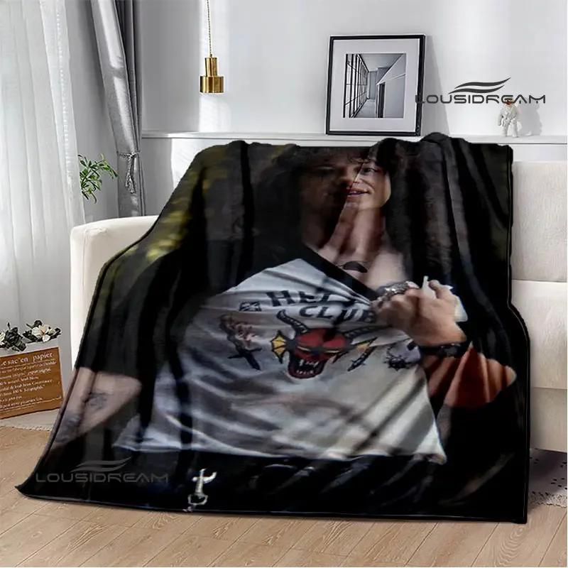 Eddie Munson Printed Flannel Throw Blanket Soft  Cozy for Home Travel Bedding Perfect Birthday Gift
