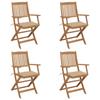 Day and Night - Day and Night Folding Garden Chairs 4 Units and Cushions Solid Acacia Wood
