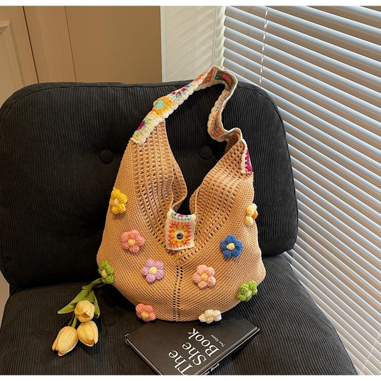 Сумка для отдыха женская большой вместимости новая вязаная сумка праздничный ветер приморская пляжная сумка прилив