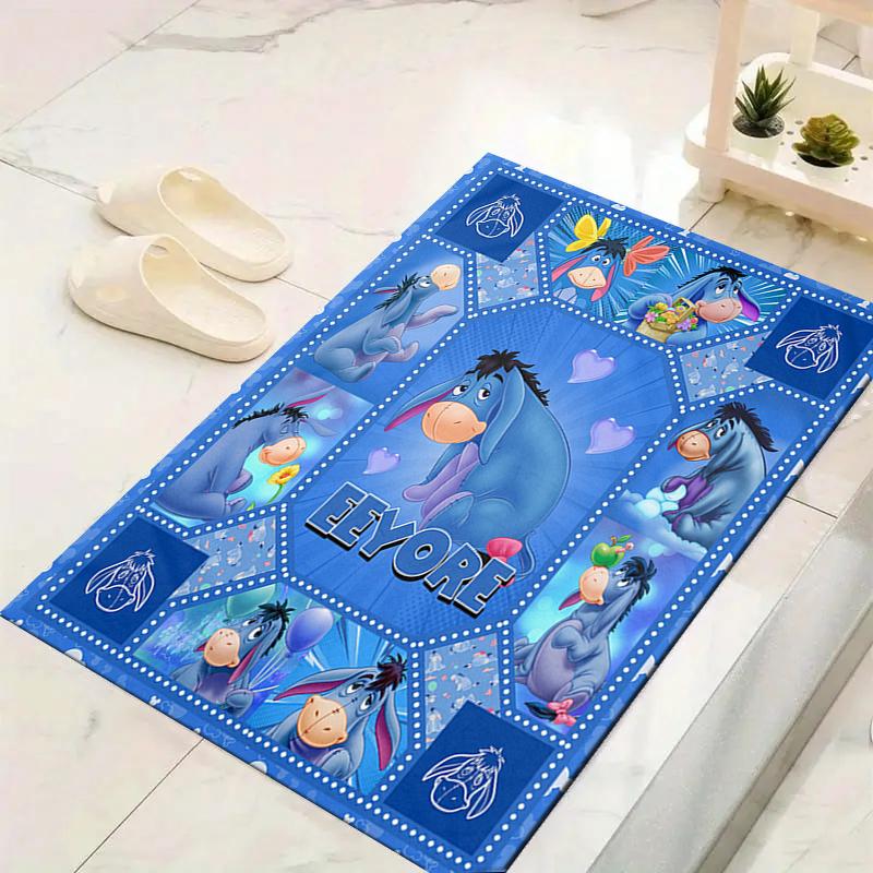 1Pc Eeyore'S Blue Quilt Rug Office Carpet Indoor Outdoor Doormat Nonslip Soft Comfortable Living Christmas Halloween Xmas Gift D924174