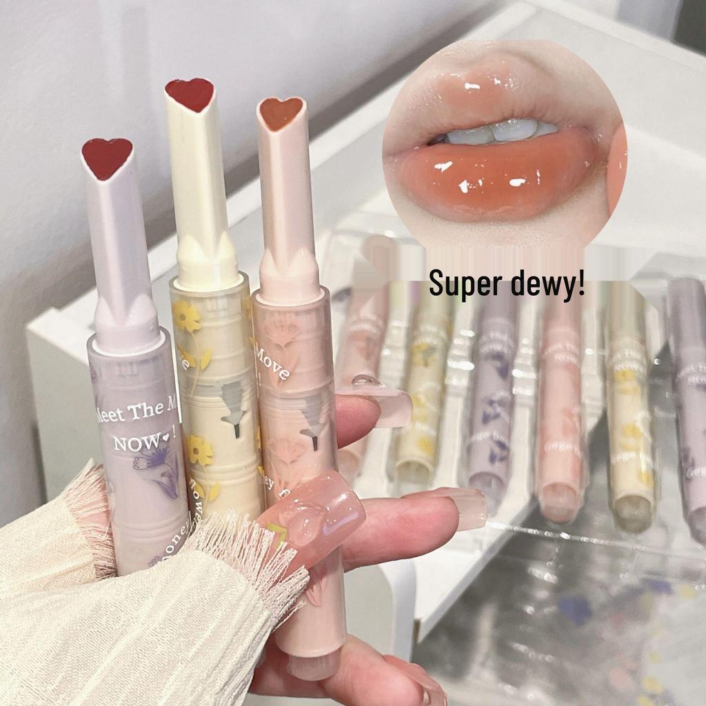 Набор помад Gege Bear: Увлажняющий, глянцевый желеобразный финиш с цветочными оттенками для девчачьего образа