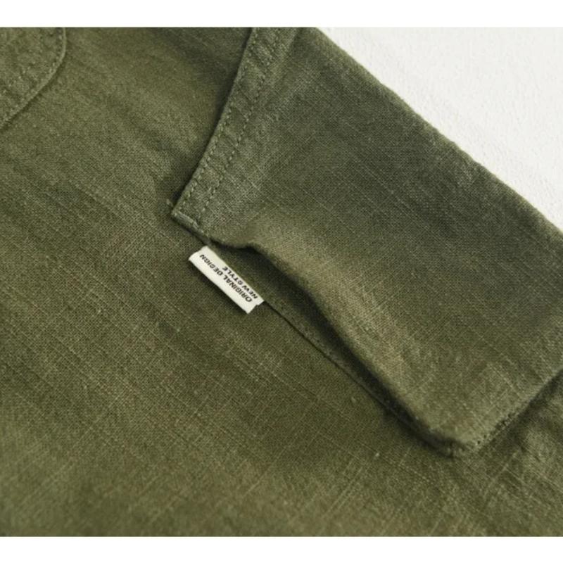 Spring and Summer Cotton Linens Pants for Men Streetwear Casual Cargo Pants Solid Ankle-Tied Drawstring Elastic Waist Men Trousers Japanese Loose Pant