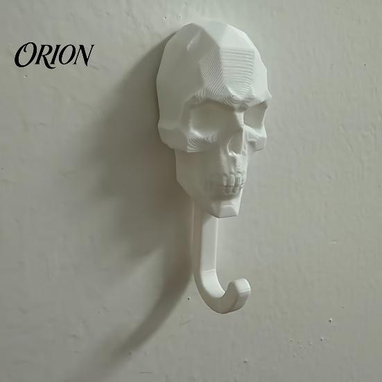 Personalized Wall Pendant 2Pcs 3D Printed Skull Hook, Gothic Dark Mounted Hanger, Geometric Halloween Hanger Towel Key Hat Storage Hook for