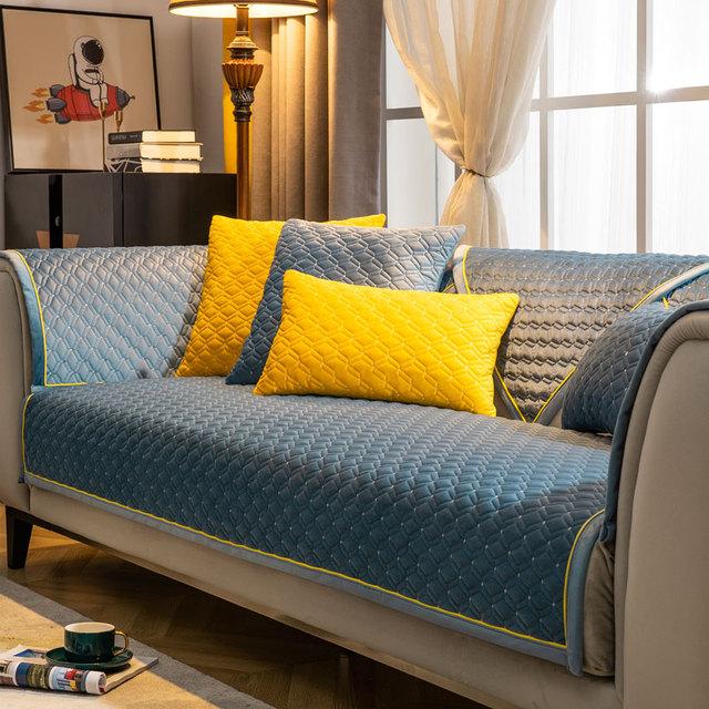 Стеганый толстый плюшевый бархатный чехол для дивана 3 4 сиденья Loveseat L-образный чехол для дивана однотонный ультрамягкий чехол для кресла зеленый теплый
