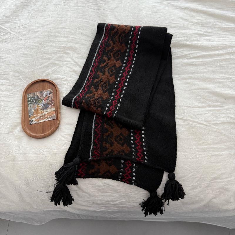 Unisex Ethnic Tassel Scarf: Autumn & Winter Fringe Neck Warmer