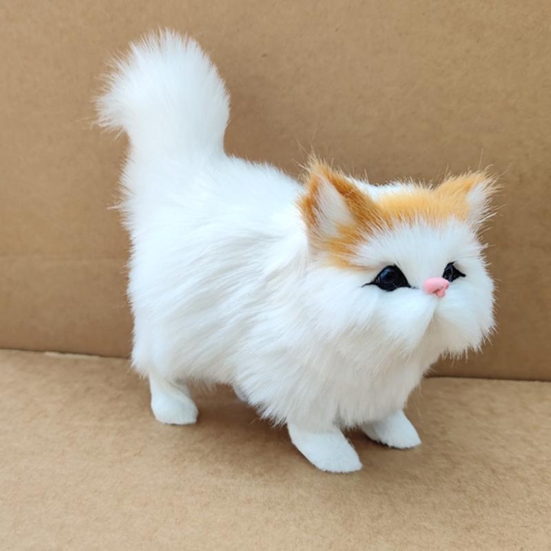 Kitten Figures Simulation Cat Ornament Gift for Kid Children Bedroom Decoration