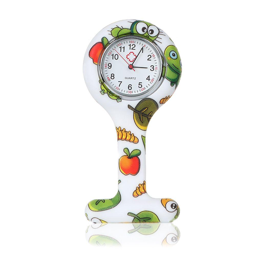 Unisex Silicone Multi Colors Lapel Watches with Second Hand Fob Nurse Watch Nursing Clip On