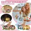 Easter Wooden Crafts Luminous Wooden Colorful Lighting Ornaments Home Festival Desktop Decorations.