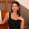 MamacitaSlay Нержавеющая сталь Имитация жемчуга Барокко Кулон О-образная застежка Ожерелья Женские Элегантные Водонепроницаемые Украшения на шею Подарок