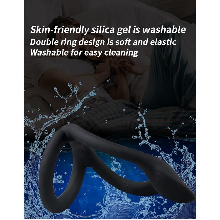 Мужское кольцо-подкова с задержкой. Силиконовый мужской замок.