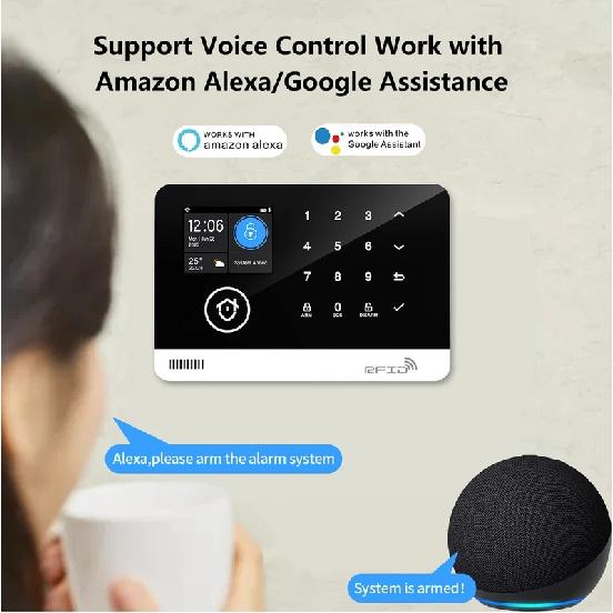 Tugard WiFi GSM Smart Security Alarm Kit Home Burglar Anti-Theft System APP Control Door Window Sensor Built-in Camera