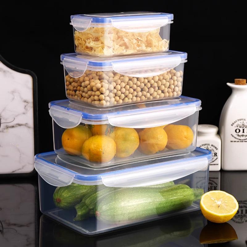 Heat-Resistant Rectangular Fresh-Keeping Lunch Box - Microwave Safe Food and Fruit Storage.