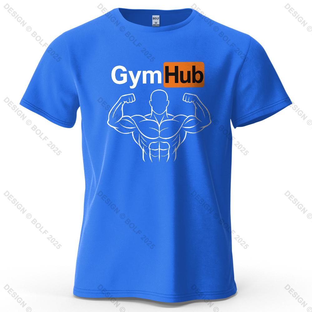 Gymhub Минималистичная Повседневная Футболка с Принтом, Короткий Рукав, Новая, Персонализированная, Мягкая и Приятная для Кожи, Модная, для Мужчин и Женщин