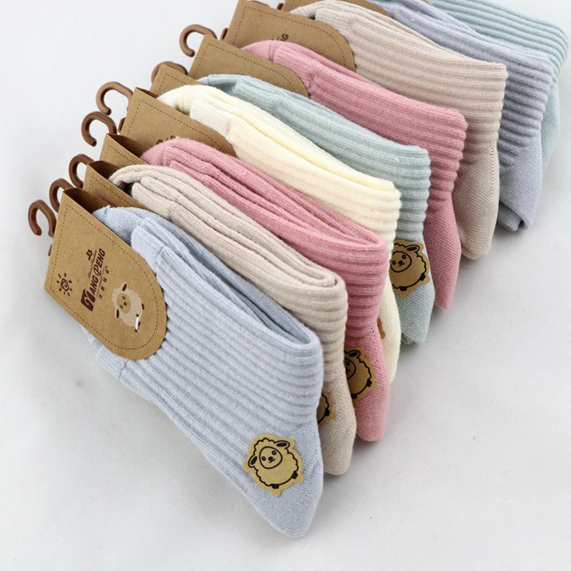 1 пара детских носков, однотонные детские носки, хлопковые носки для девочек, для новорожденных мальчиков и малышей, аксессуары для детской одежды, весна, осень, зима