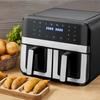 Аэрофритюрницы Двухзонные Аэрофритюрницы с Окном 9 л Вместимость Двойные Аэрофритюрницы 2 Ящика Сенсорный Экран Функция Умного Таймера (EU Plug)