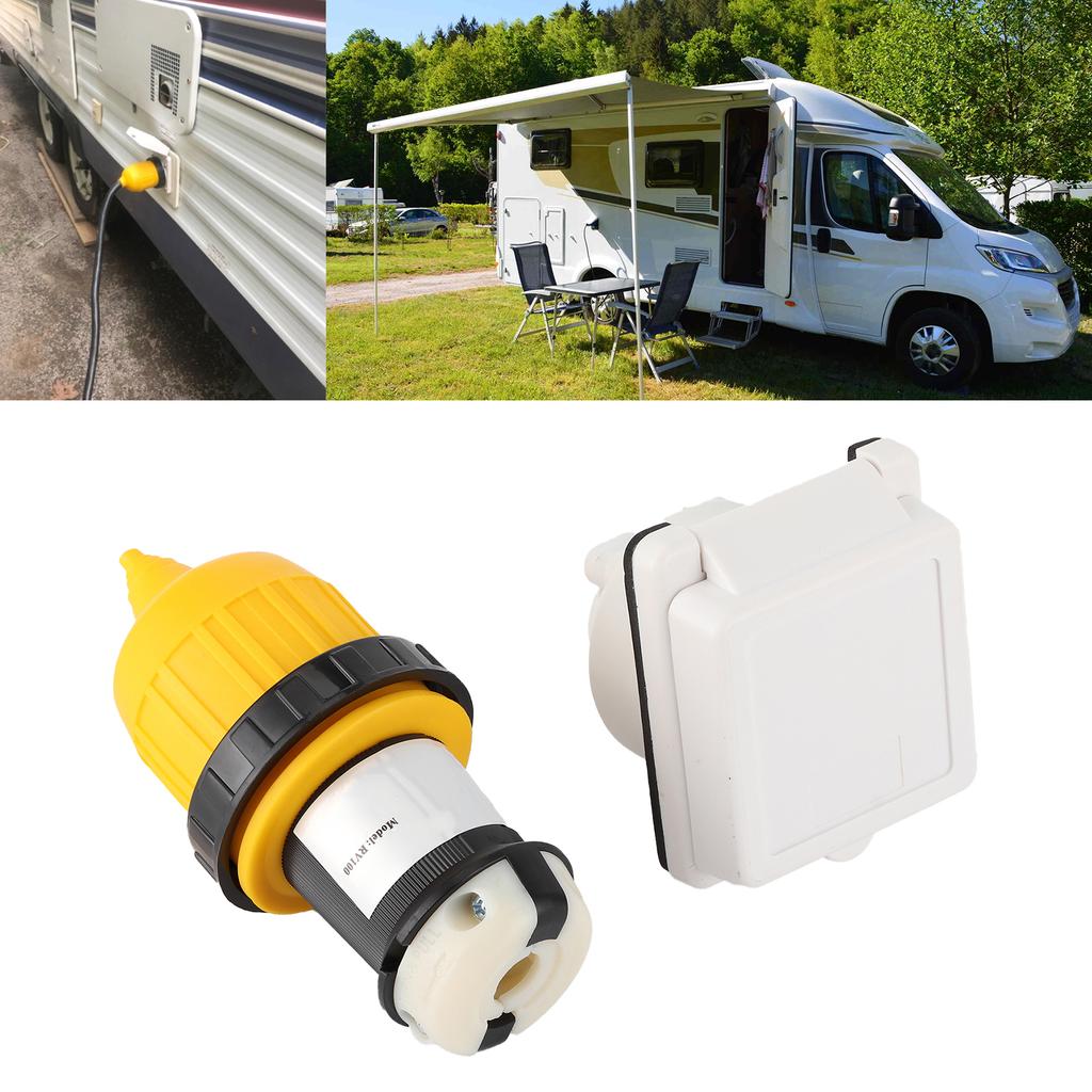 3 шт. 30 А комплект входного питания для автофургона, разъем для шнура, поворотный замок, вилка США с водонепроницаемым чехлом