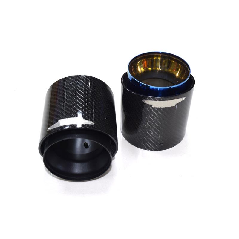 BMW Mini One Cooper JCW Carbon Fiber Exhaust Tailpipe - Black Blue Tip
