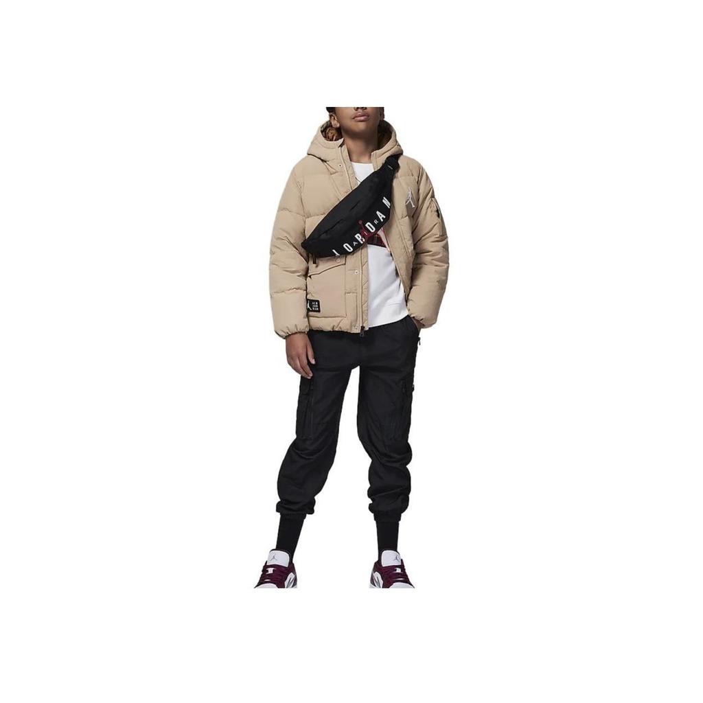 Jordan Logo Embroidered Hooded Zip-Up Casual Jacket Kids Jacket Yellow FV2824-200