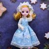 30CM Mini Movable 23Jointed Doll Girls Toy 3D Big Eyes BJD Princess Full Outfits Dresses  Collection Childrens Doll Gift