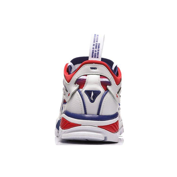 Li Ning Aurora Skyline Амортизирующие Скользкие Средние Кроссовки на Толстой Подошве Мужские Белый Синий Красный AGLN235-2