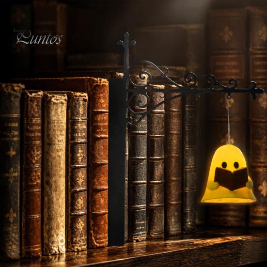 Книжный фонарь в винтажном стиле / Фонарь для книжной полки-призрака, Металлическая настольная лампа с теплым освещением, Ретро-светильник для чтения для влюбленных и Акцент для кабинета/библиотеки