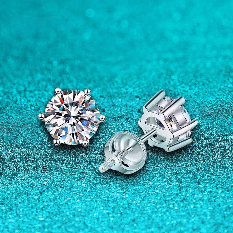 Цвет D с винтовой резьбой 1-4CT, серьги-гвоздики из муассанита для женщин и мужчин, серьги-гвоздики-пасьянсы, 100% S925, сплошное серебро, белое золото, покрытие