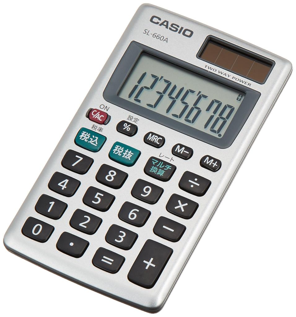 Casio Personal Calculator Tax Calculation Multi Conversion Card Type 8 Digit SL-660A-N