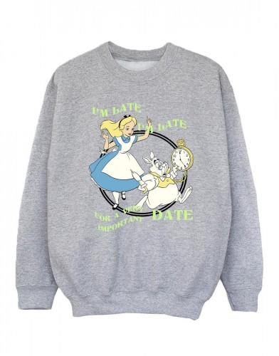 Disney Girls Alice In Wonderland I´m Late Sweatshirt