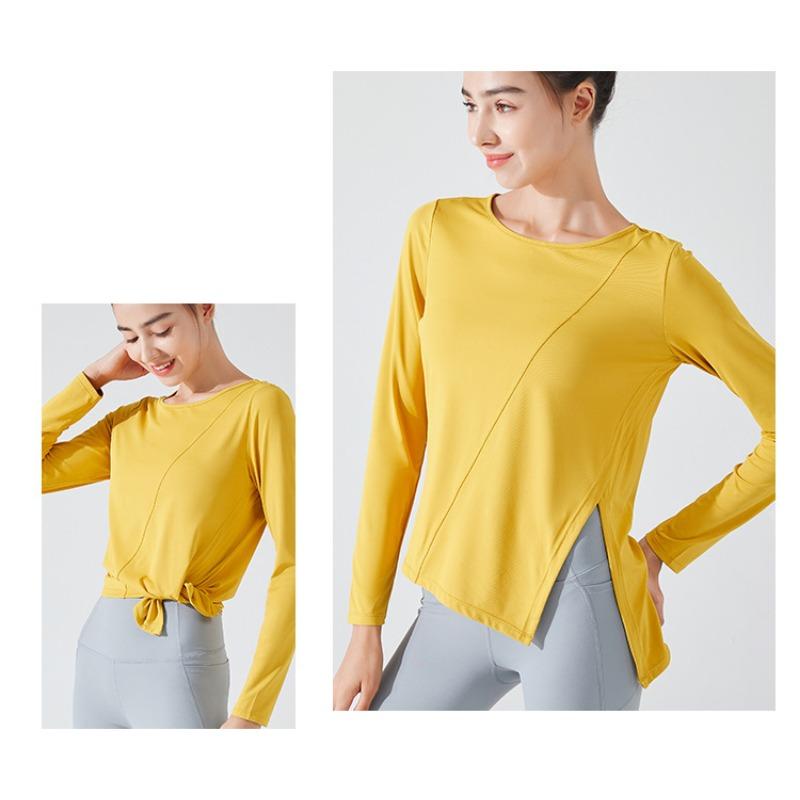 Женская одежда для йоги с длинным рукавом на весну и осень, свободные топы