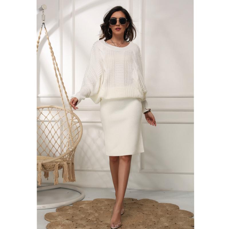 Весна-осень, короткое трикотажное платье с рукавами «летучая мышь», женское элегантное свободное платье с круглым вырезом, тонкая талия, сплошной цвет, S-XL