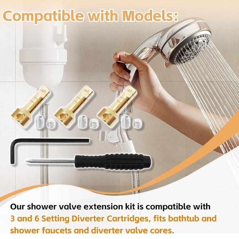 Metal Tub Shower Faucet Extension Rod RP75137 Replacement Plumbing Upgrades Solution for 3 6 Setting Diverter Cartridges