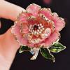 Chinese Style Flower Brooches Luxury Enamel Large Flower Enamel Pin Peony Brooch Pins  Women